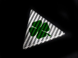 Alfa Romeo Giulia Quadrifoglio (QV) Badge - White Candy Carbon Fiber Alfa Romeo Giulia Quadrifoglio (QV) Badge - White Candy Carbon Fiber